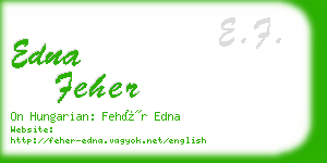 edna feher business card
